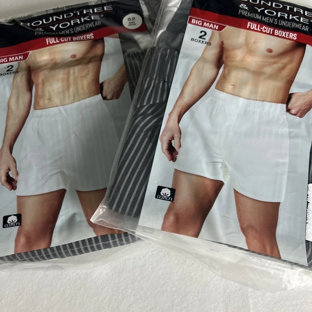 Lot of 4 Roundtree & Yorke Boxers Size 52 Big Man Full-Cut Premium Underwear A59
